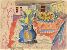 Franz Radziwill. ”Stilleben mit Interieur”. Circa 1920