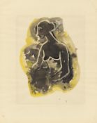 Karl Hofer. Profile portrait of a woman / Woman at a table (two-sided).