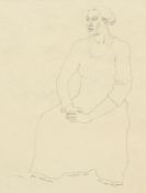 Konrad Klapheck. Sitting woman (Natascha Engelmann). Circa 1995