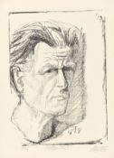 Otto Dix. ”Selbstbildnis I (nach rechts, Kragenlinie einfach)”. 1948