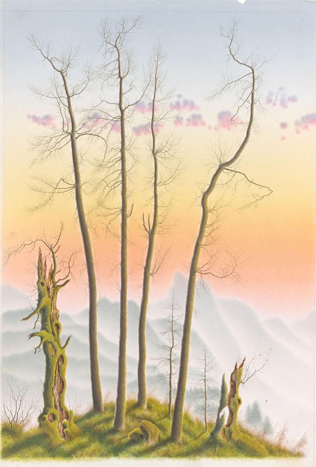 Ferdinand Robert Fleischer. Berglandschaft im Morgengrauen . Um 1900