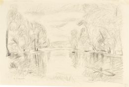 Hans Purrmann. ”Teich mit Ruderboot”. 1925
