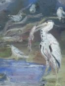 Josef Hegenbarth. ”Fischreiher und Möwen”. Circa 1939