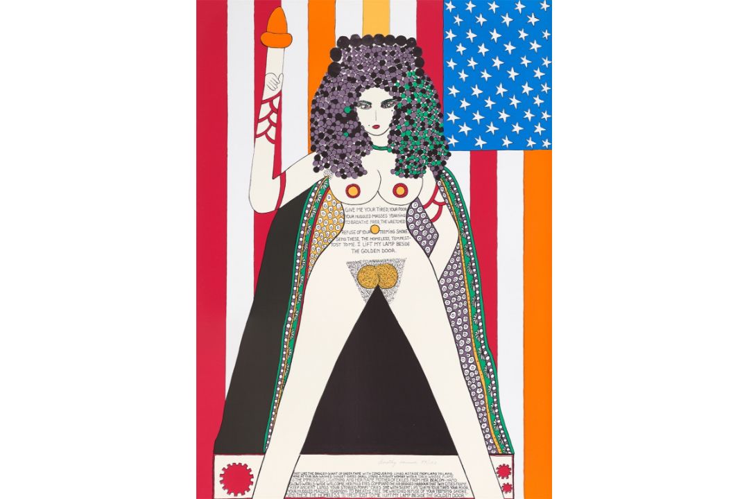 Dorothy Iannone. „I lift my lamp besides the golden door“. 1977 - Bild 1 aus 2