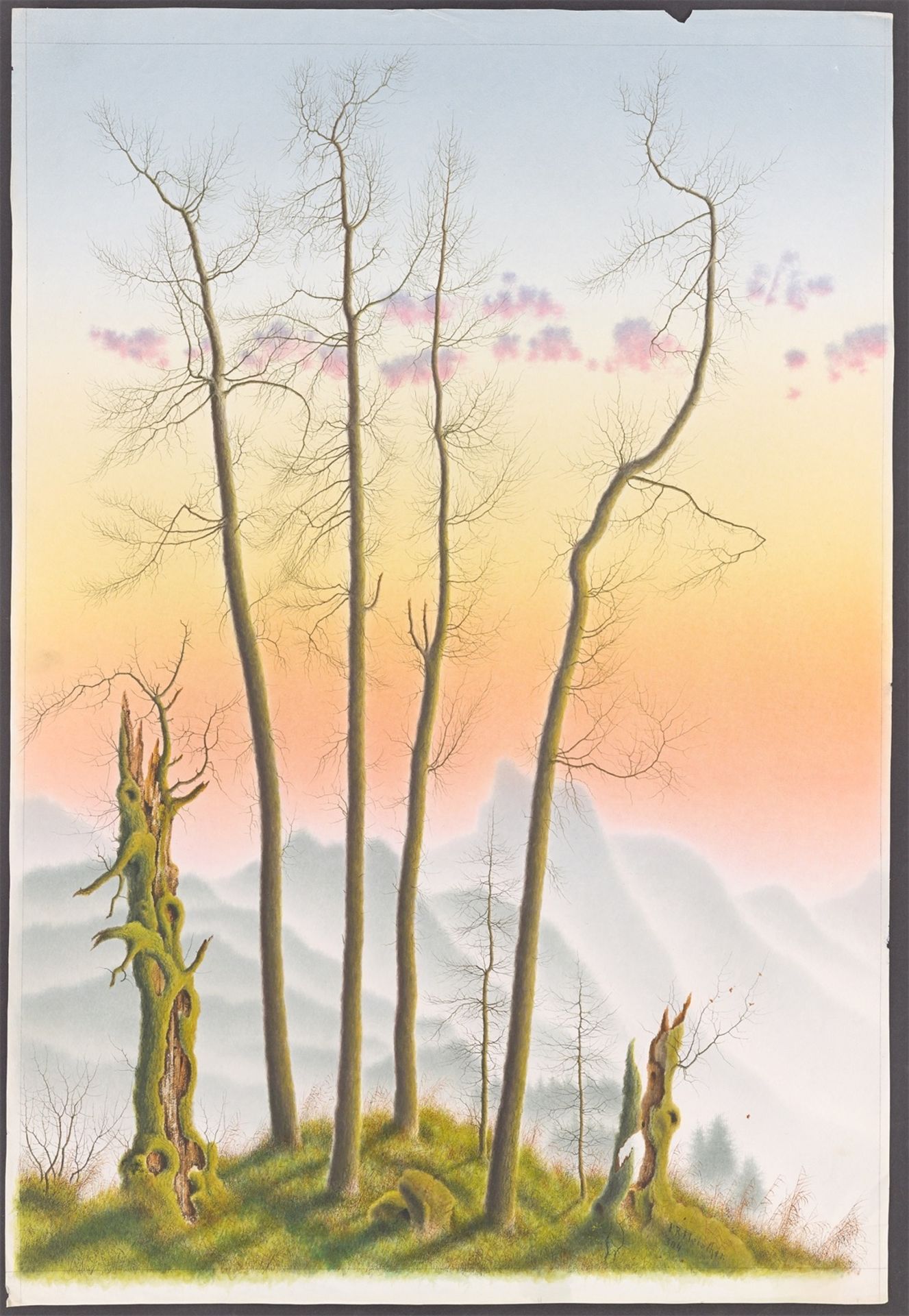 Ferdinand Robert Fleischer. Berglandschaft im Morgengrauen . Um 1900 - Bild 2 aus 4