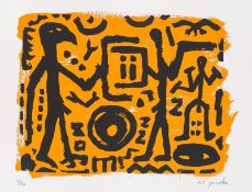 A.R. Penck. ”Falkenkopf, Jäger und Adler”. 1994