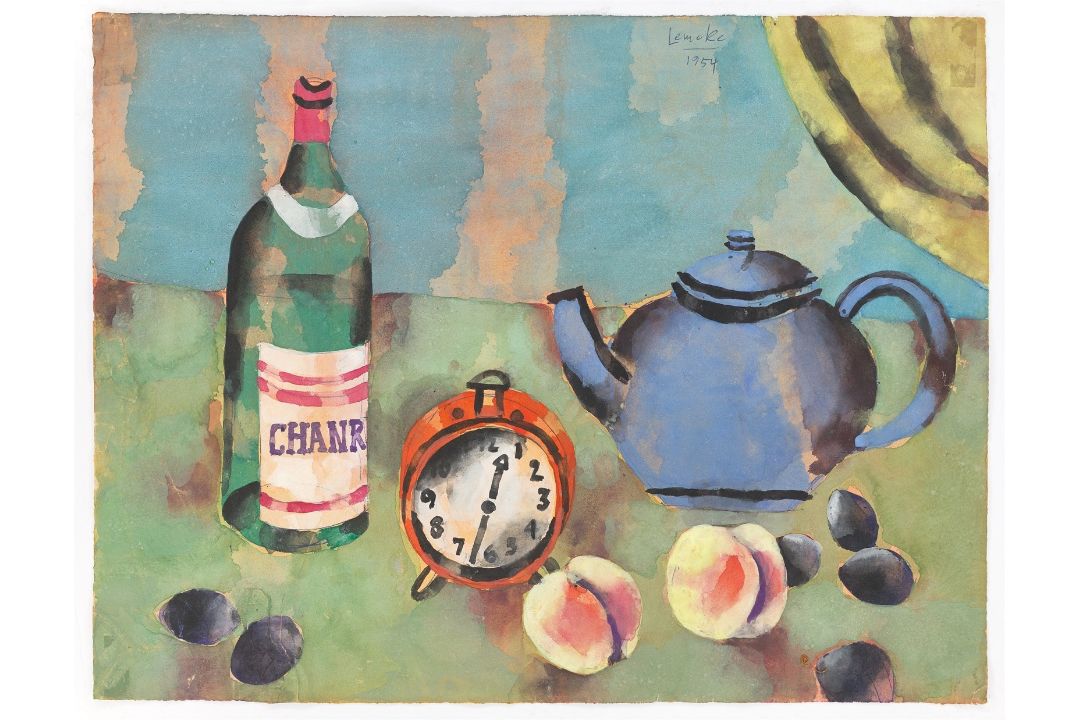 Dietmar Lemcke. „STILLEBEN MIT WECKER“. 1954 - Bild 2 aus 4