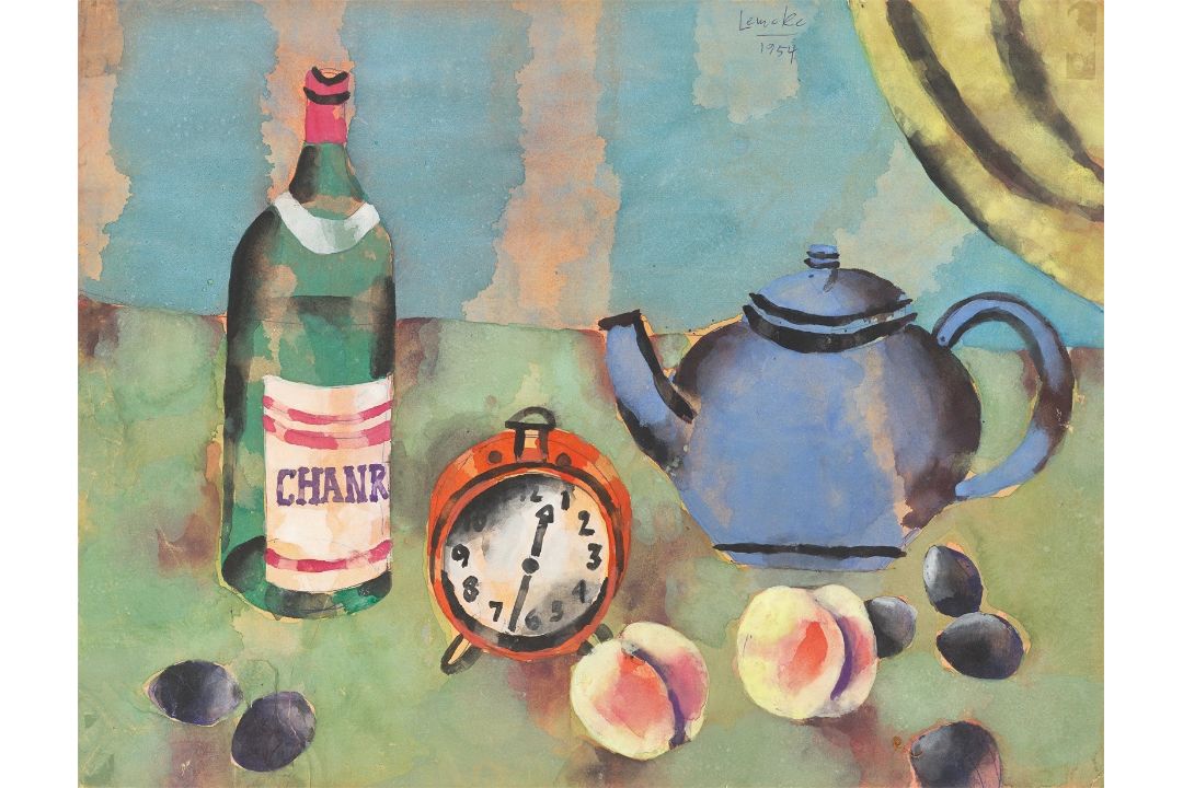 Dietmar Lemcke. „STILLEBEN MIT WECKER“. 1954 - Bild 1 aus 4