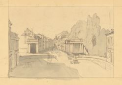 Eduard Gaertner. ”Königsbrücke und Königskolonnaden mit Blick in die Königstraße” (Berl…. Circa 1832
