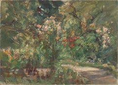 Max Liebermann. ”Blumenstauden im Nutzgarten nach Nordwesten”. 1929 (?)