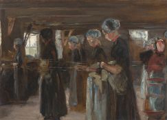 Max Liebermann. ”Kompositionsstudie zur ,Flachsscheuer in Laren'”. 1886