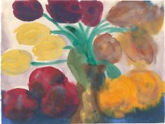 Emil Nolde. Stillleben mit Tulpen und Früchten. (before) 1925