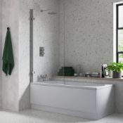 New (WG63) Hinged Straight Bath Screen 850mm x 1500mm. Dimensions: W 850mm x H 1500mm - Square...