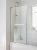 New (NY132) Square Bath Screen With Towel Rail 800x1400mm. RRP £171.99. This exquisitely elega...