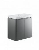 New (NY10) Lambra 800 2 Door Unit - Matt Dust Grey. RRP £700.00. The Lambra Matt Grey Floor St...