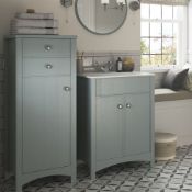 New (NY136) Lucia 1180mm x 465mm Sea Green Ash Floor Standing Tall Boy Unit. RRP £277.99. A tr...