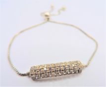 Diamond Bar Bracelet in Sterling Silver New with Gift Box