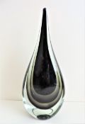 Large Murano Sommerso Teardrop Sculpture 35cm High
