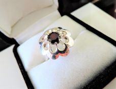 Sterling Silver Garnet Ring