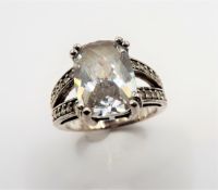Sterling Silver 6 ct Moissanite Ring