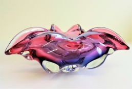 Vintage Murano Sommerso Glass Centrepiece Bowl c. 1960s