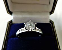 Sterling Silver 1.4ct CZ Solitaire Ring with Gift Box