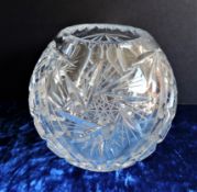 Vintage Bohemian Crystal Globe Vase