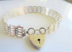 Vintage Sterling Silver Gate Bracelet London Hallmark Date 1978
