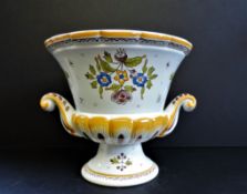 Vintage French Faitmain Decor Moustiers Pottery Planter 17cm Tall