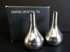 Pair Dansk Designs Silver Plate Paperweights