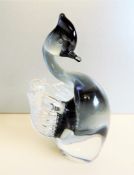 Vintage Murano Somerso Swan Figure