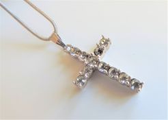 Sterling Silver White Gemstone Cross Pendant