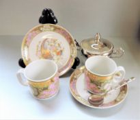 Italian Porcelain Demitasse Coffee Cup and Saucer Set
