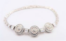 Sterling Silver White Topaz Bracelet New with Gift Box