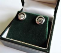 Sterling Silver White Gemstone Stud Earrings with Gift Pouch