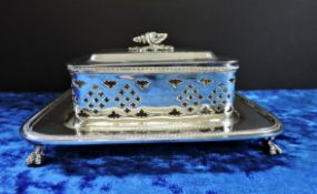 Antique Silver Plate Sardine Dish