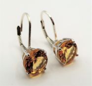 4ct Yellow Citrine Earrings New with Gift Pouch