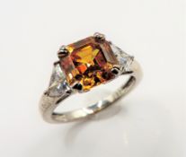 Sterling Silver Citrine Ring New with Gift Box
