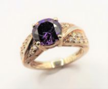 Sterling Silver Amethyst Ring New with Gift Box
