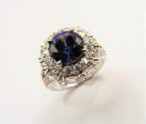 Sterling Silver Gemstone Cluster Ring New with Gift Box
