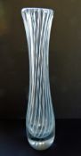 Murano Art Glass Blue and White Striped Vase circa 1970's