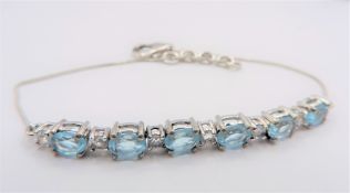 Sterling Silver 3.6 ct Topaz Bracelet New with Gift Box