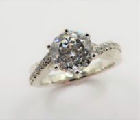 Sterling Silver 3.6 ct CZ Solitaire Ring