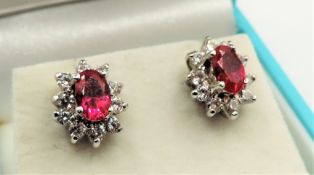 Ruby & Sapphire Earrings New with Gift Box