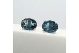 A pair of London blue Topaz stud earrings in Silver