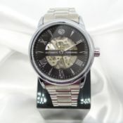 A large face Gentleman's Forsining skeleton automatic wristwatch