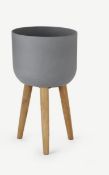 Allo Large Poly Resin Plant Pot - Concrete Grey