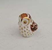Royal Crown Derby Owlet Paperweight 2007 Gold Stopper