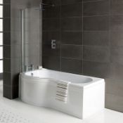 ZZ-ARL-237BK2CSS-SH - Arley Kurv2 Reversible Shower Bath Screen - 6mm Glass - 730mm Wide - Clea...
