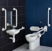 ZZ-IS-S0685AC - Ideal Standard Contour 21 Doc M Pack with BTW Disabled Toilet and Basin - White...